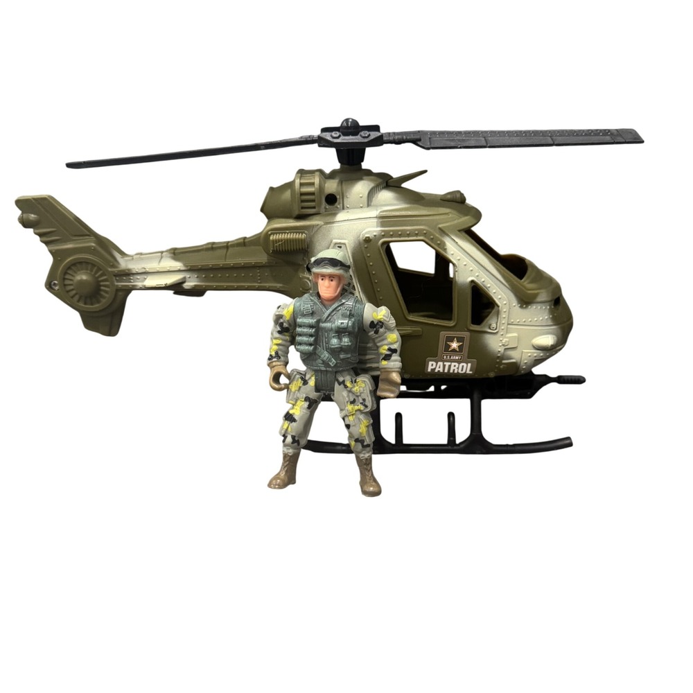 US‎ Army Patrol Helicopter Toy with Action Figure Playset Official Licensed